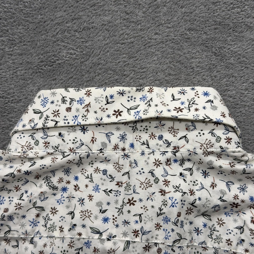 Paul Smith Shirt Mens White Floral Button Up Long Sleeve Made In Italy Cotton - Picture 12 of 12